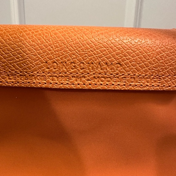 LONGCHAMPLe Pliage Green Canvas Shoulder Bag In Orange BNWT MEDIUM - Picture 7 of 9